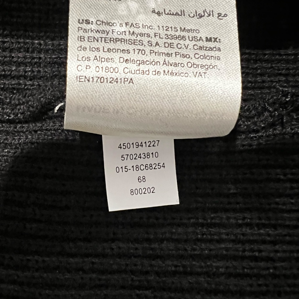 Chico's Black Size Large Lace Sleeve Pullover Sweater - Picture 8 of 8